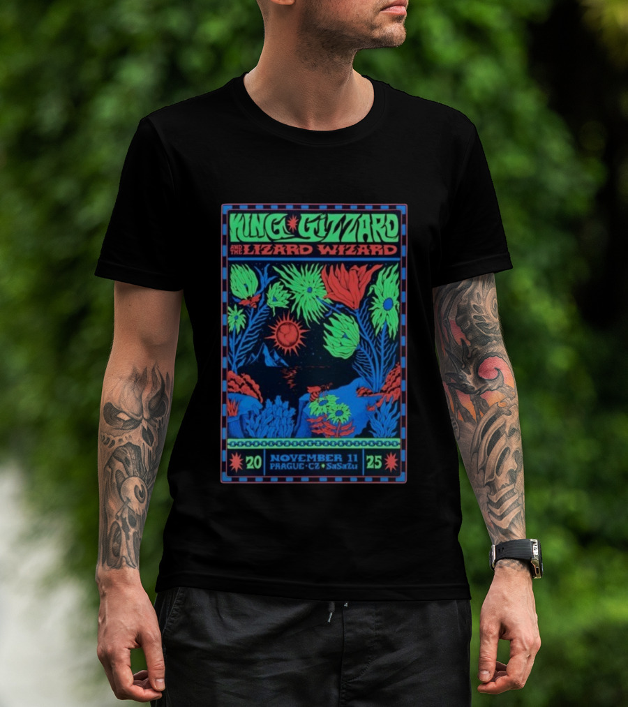 King Gizzard And The Lizard Wizard Prague SaSaZu November 11 2025 Neon Concert Event T-Shirt