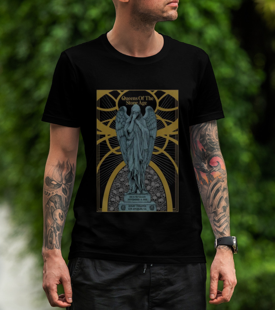 Queens Of The Stone Age Alive And Well Concert November 11 2025 Los Angeles CA Dolby Theatre Statue T-Shirt