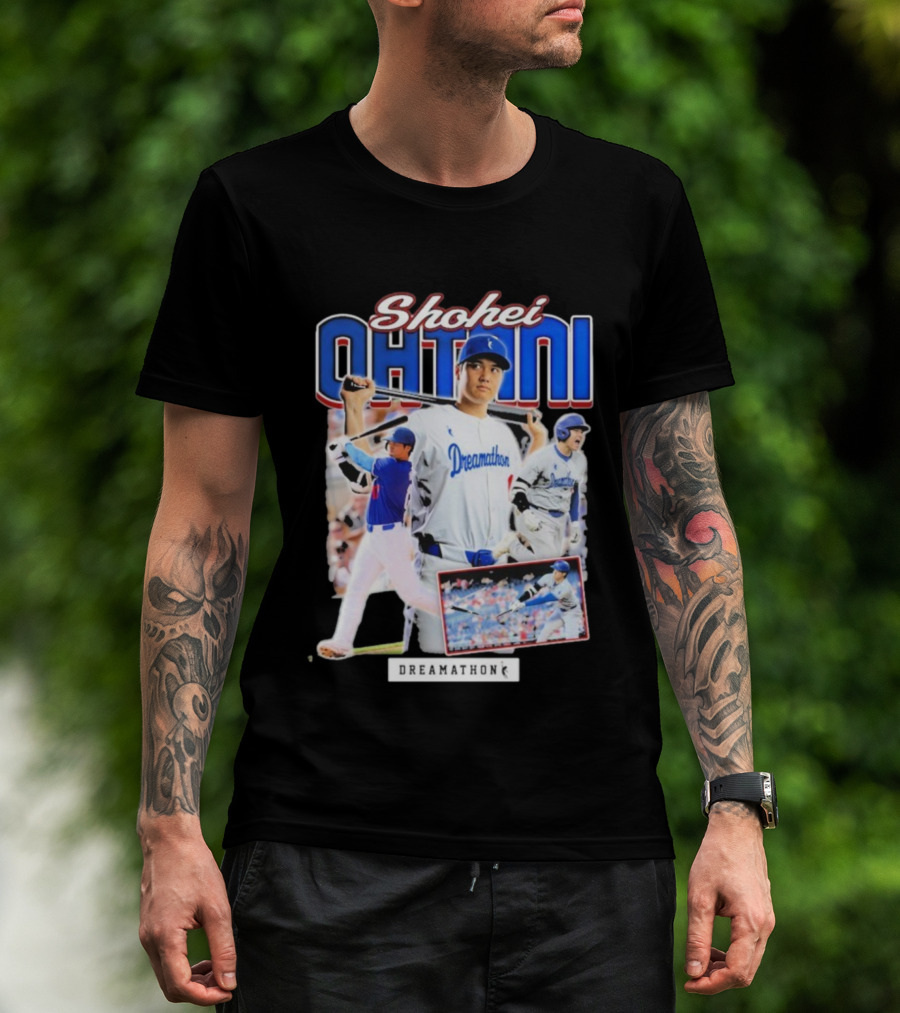 Shohei Ohtani Dreamathon Baseball Action Collage T-Shirt