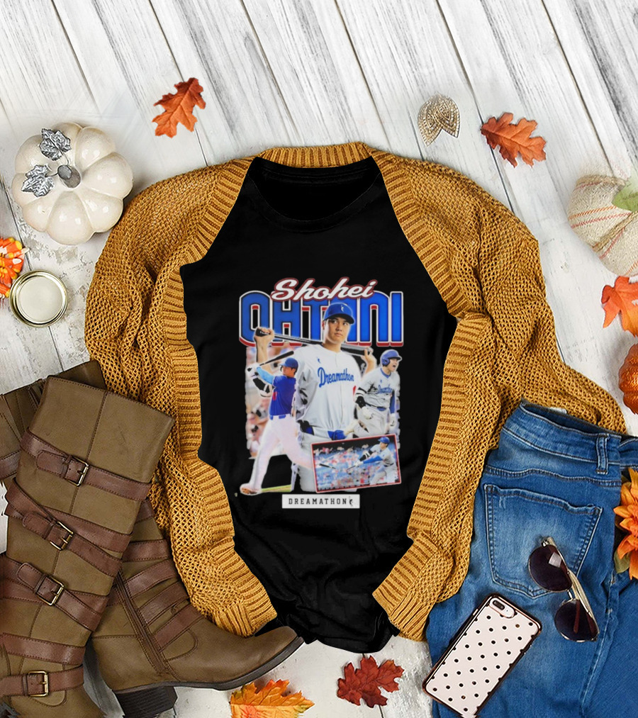 Shohei Ohtani Dreamathon Baseball Action Collage T-Shirt