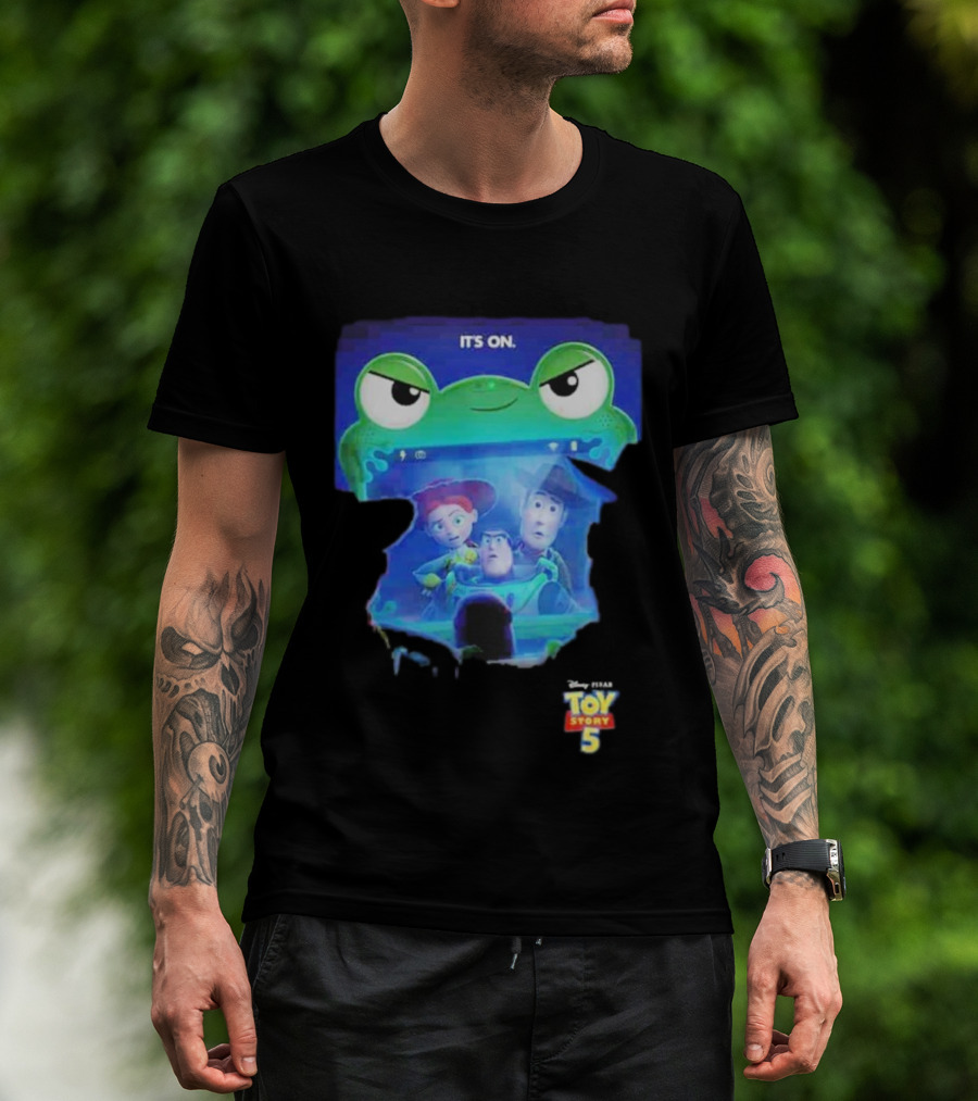 It's On Toy Story 5 In Theaters June 19 2026 Pixar Animation Film Promotion T-Shirt