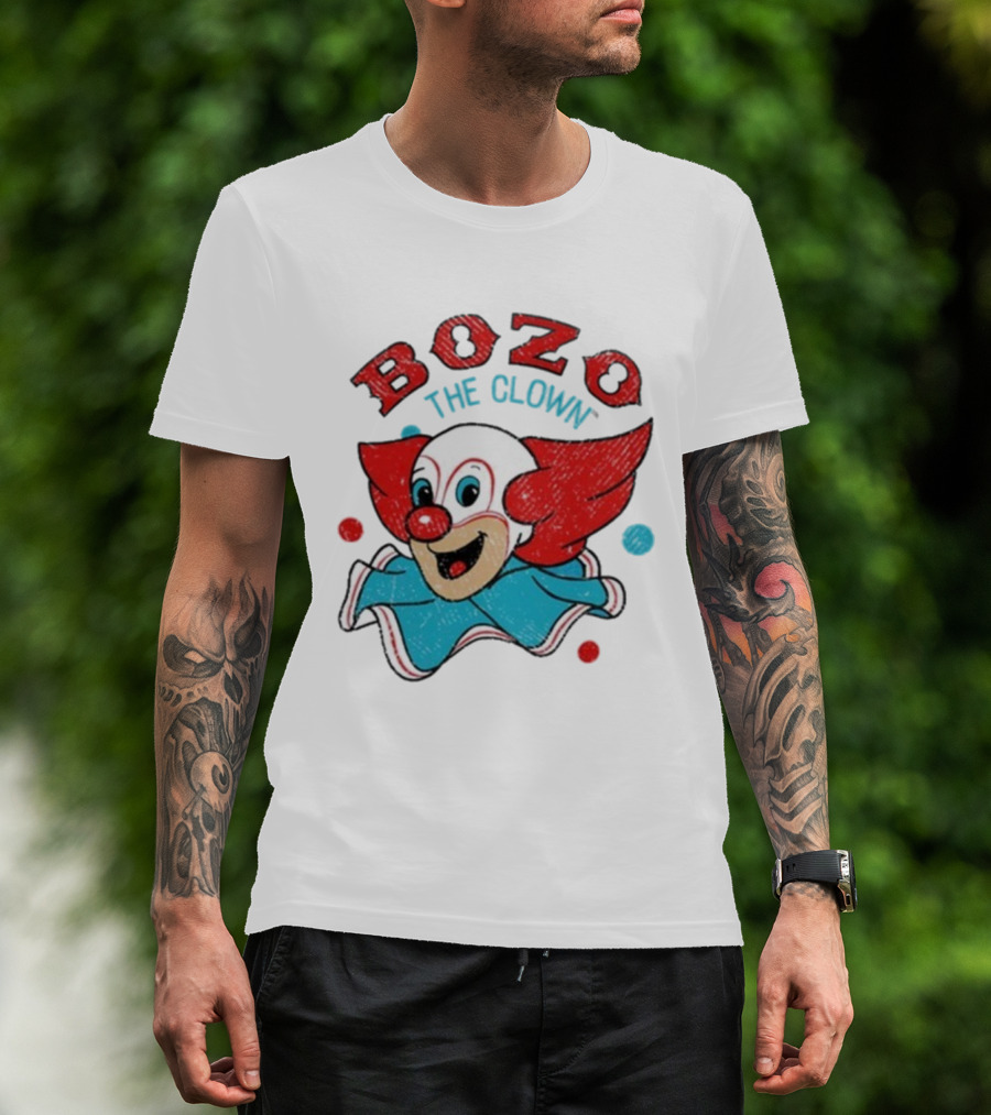 Bozo The Clown Vintage Cartoon Red Blue Fun Design T-Shirt