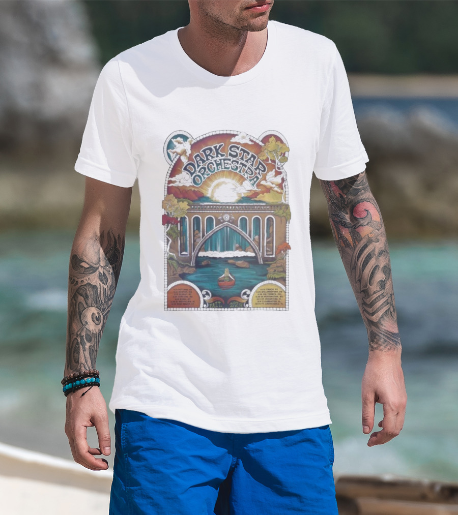 Dark Star Orchestra Fall Tour 2025 Bridge Sunset River Adventure T-Shirt