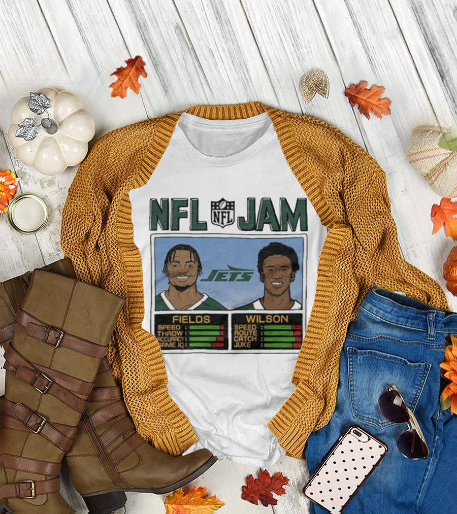 NFL Jam New York Jets Fields Wilson Speed Stats T-Shirt