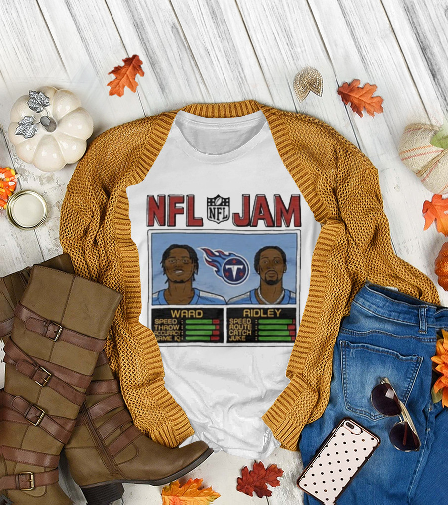 NFL Jam Tennessee Titans Ward Ridley Speed Throw Route Catch Juke T-Shirt