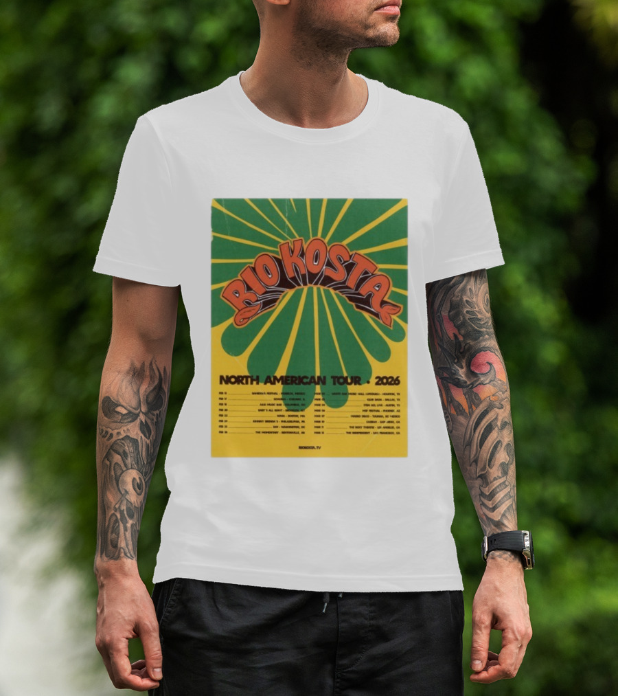 Rio Kosta North American Tour 2026 Concert Dates And Cities T-Shirt