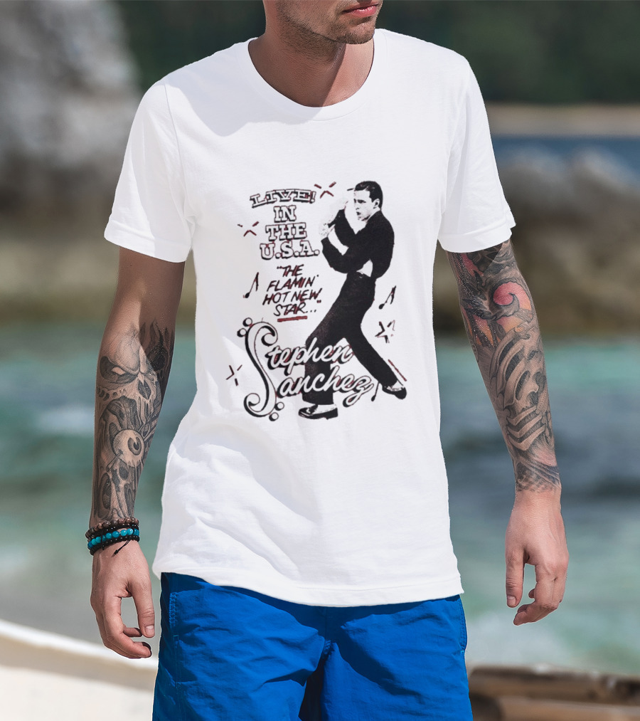 Stephen Sanchez Live In The USA Flamin’ Hot Star Retro Style T-Shirt