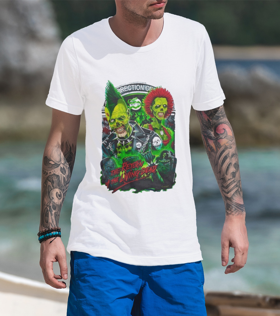 The Return Of The Living Dead Correctional Center Rot ‘N’ Roll Zombie Punk Compilation T-Shirt