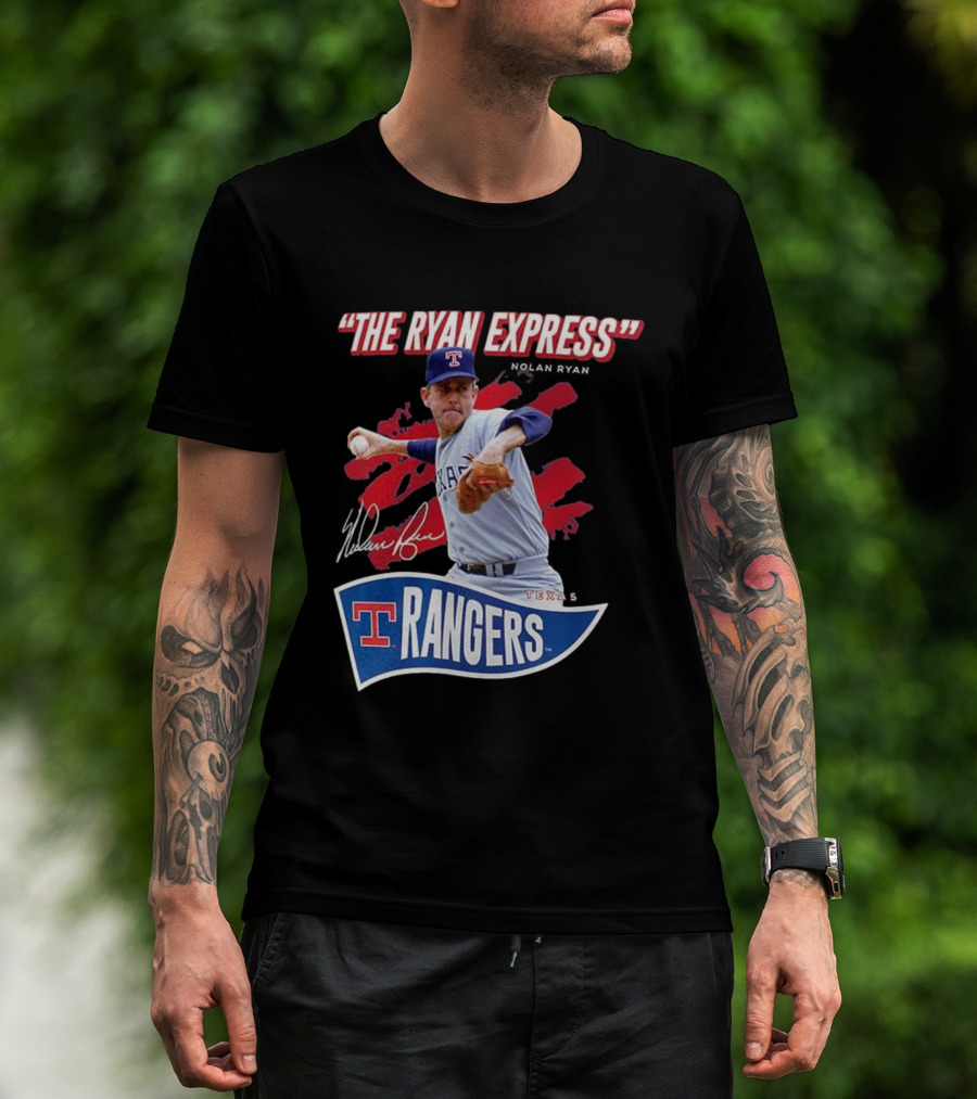Texas Rangers The Ryan Express Nolan Ryan Signature T-Shirt