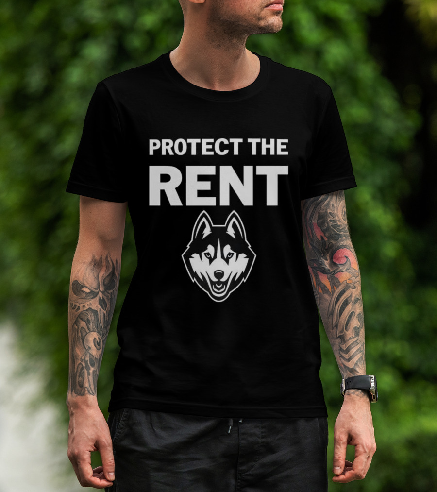 UConn Huskies Protect The Rent Fierce Husky Logo T-Shirt