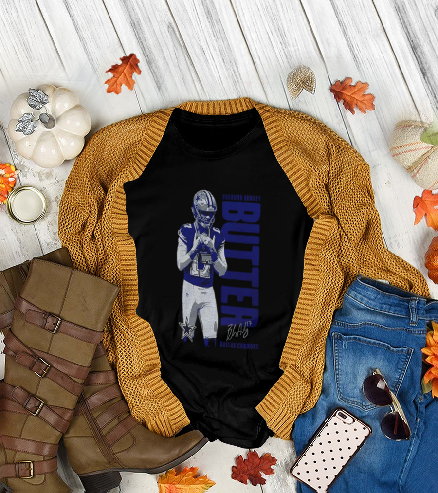Brandon Aubrey 17 Butter Dallas Cowboys NFL Football Signature 2025 T-Shirt
