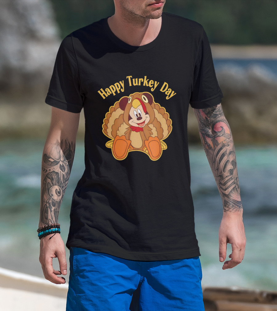 Disney Mickey Thanksgiving Happy Turkey Day T-Shirt