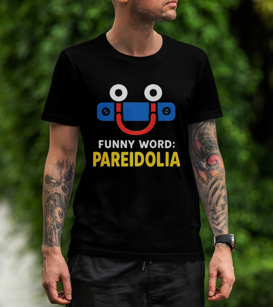Funny Word Pareidolia Smiling Face Design T-Shirt