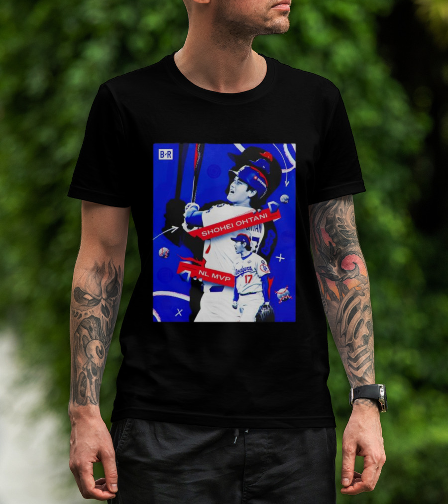 Shohei Ohtani Number 17 NL MVP Dodgers Theme T-Shirt