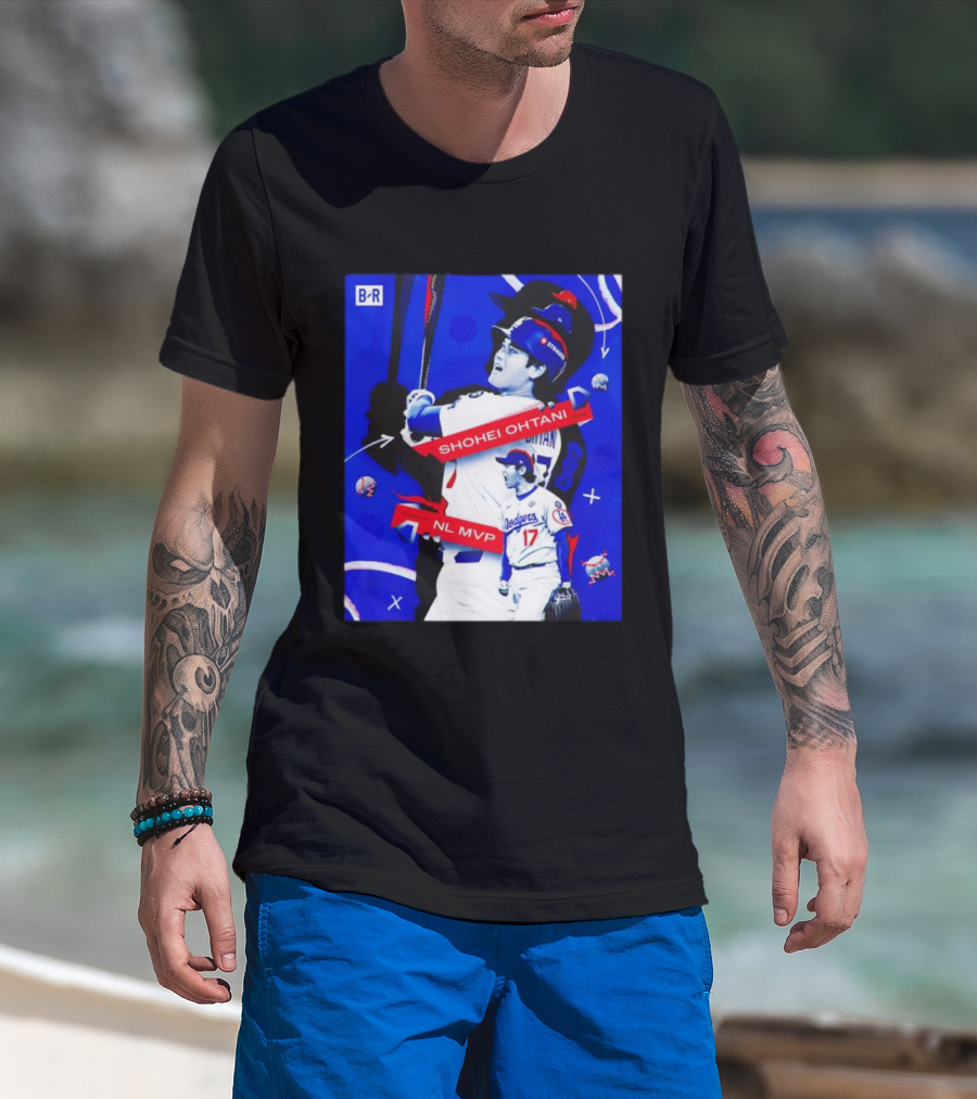 Shohei Ohtani Number 17 NL MVP Dodgers Theme T-Shirt