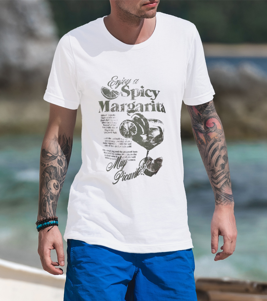Enjoy A Spicy Margarita Muy Picante Lime And Chili Pepper T-Shirt