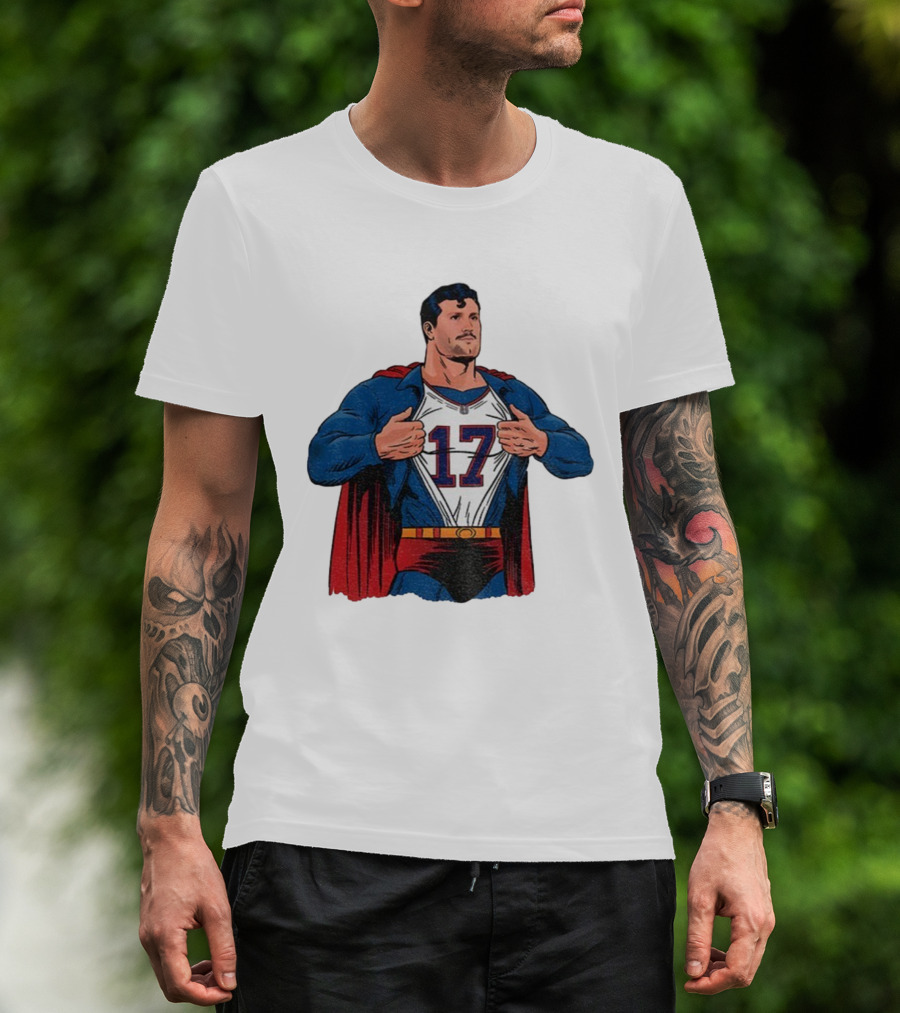 Josh Allen Superhero 17 Buffalo Bills NFL MVP Cartoon T-Shirt