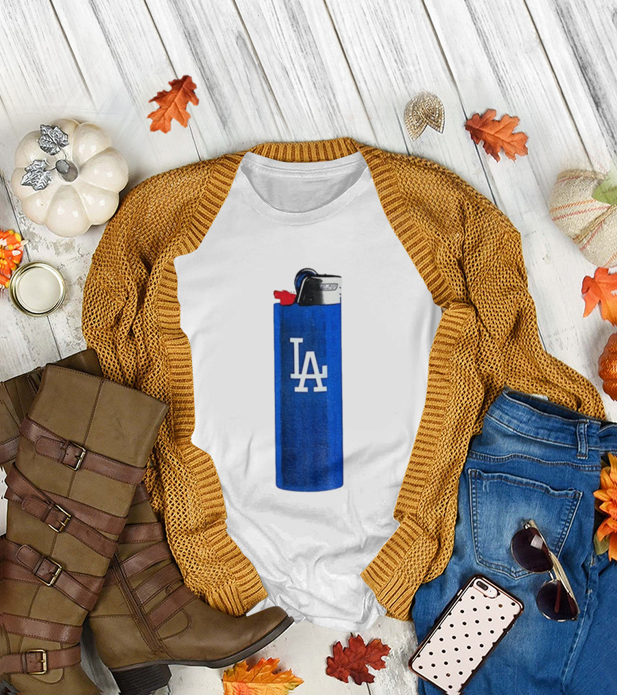 Los Angeles Dodgers MLB Baseball LA Blue Lighter T-Shirt