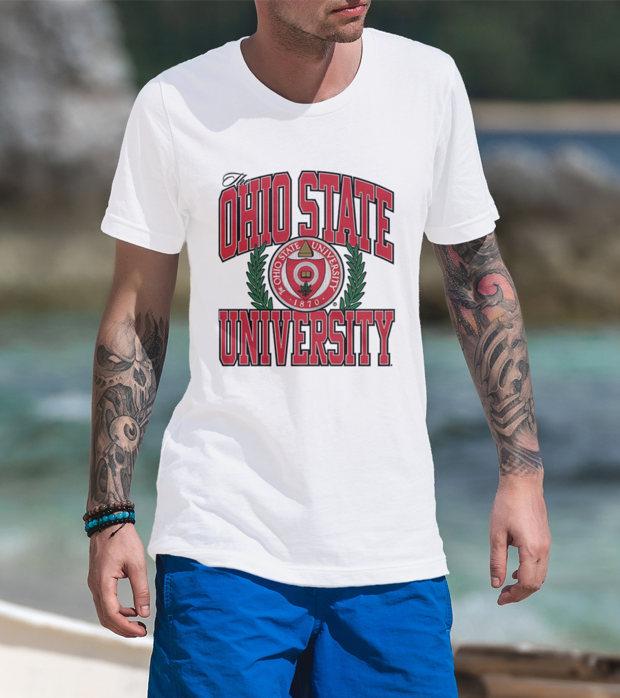 The Ohio State University 1870 Seal With Laurel Leaves T-Shirt