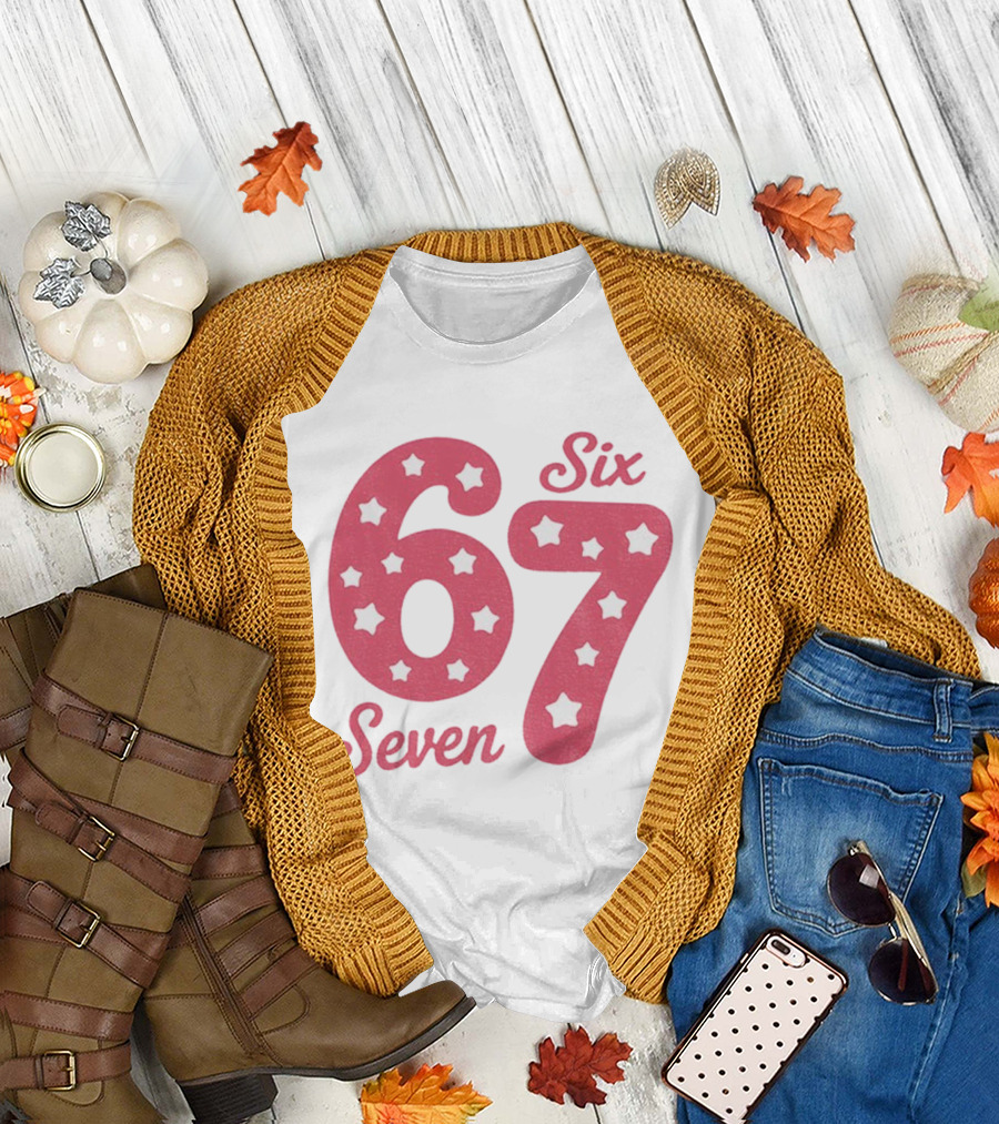 Six Seven 67 Pink Stars T-Shirt