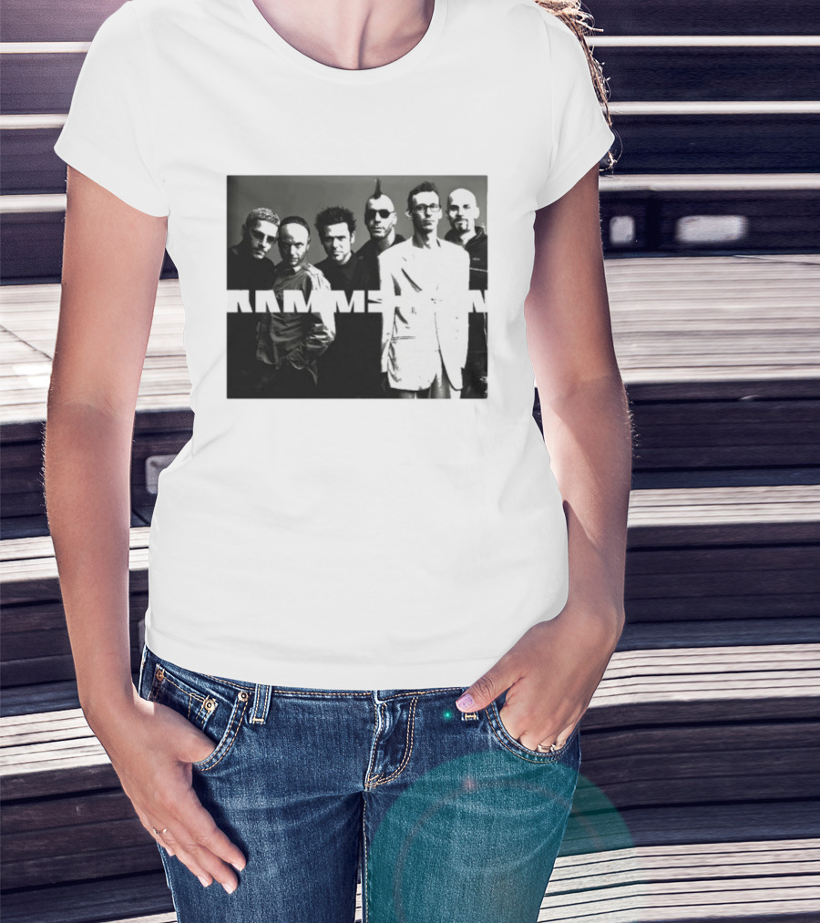 Rammstein Band Mutter Album Black White Group Photo Tee T-Shirt
