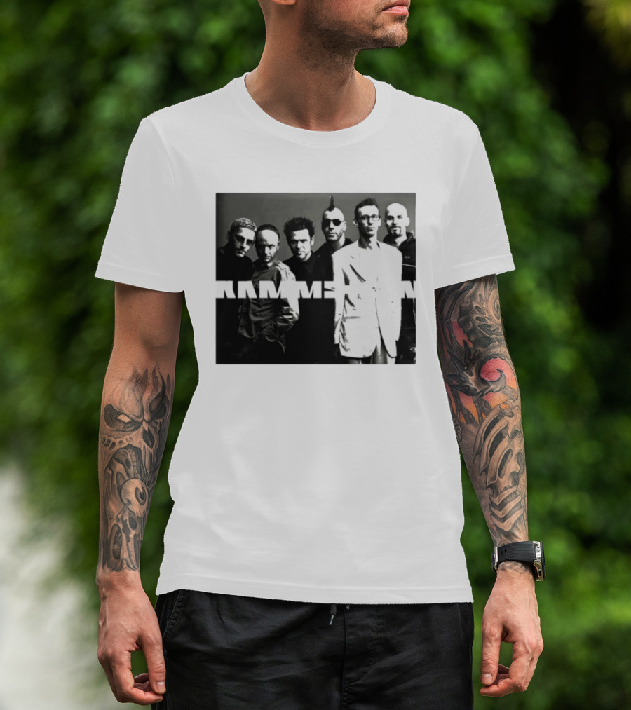 Rammstein Band Mutter Album Black White Group Photo Tee T-Shirt
