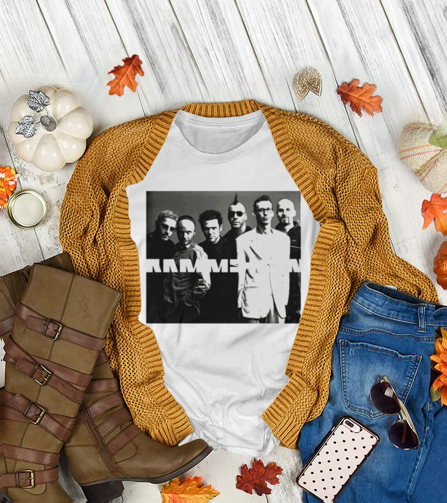 Rammstein Band Mutter Album Black White Group Photo Tee T-Shirt
