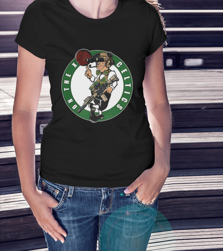 Boston Celtics On The X Military Basketball Parody T-Shirt