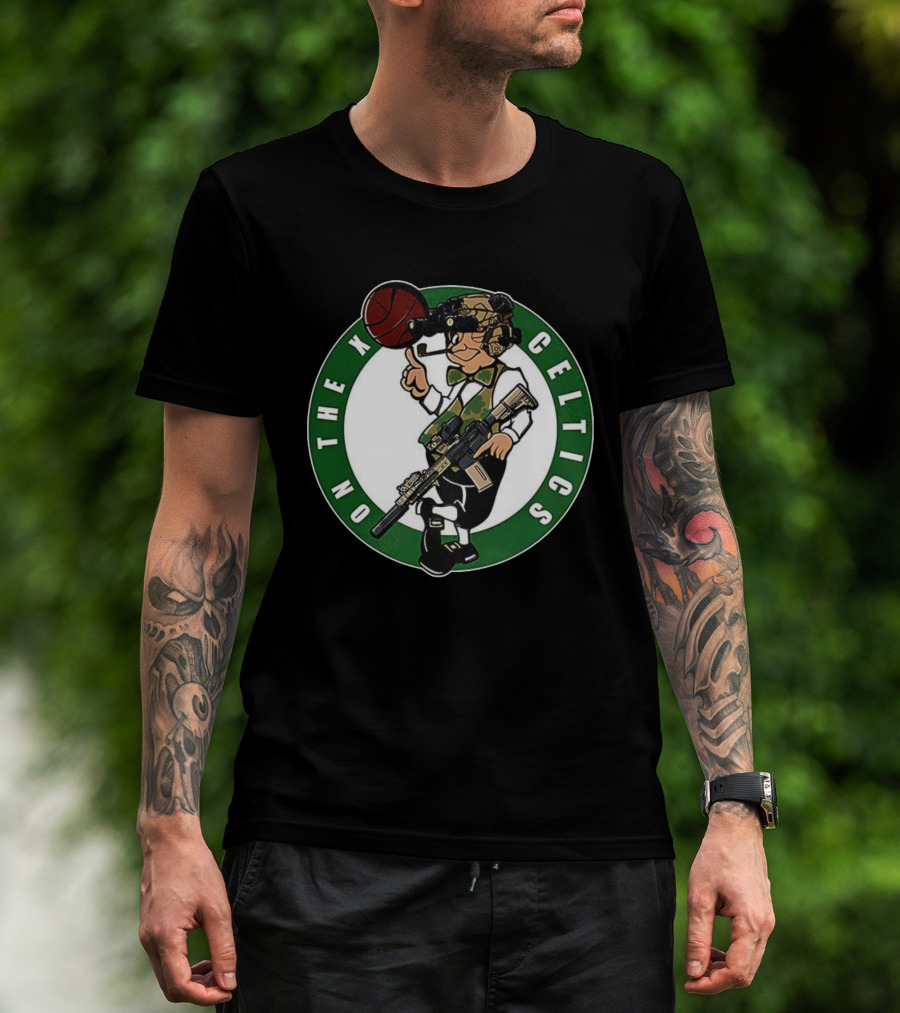 Boston Celtics On The X Military Basketball Parody T-Shirt