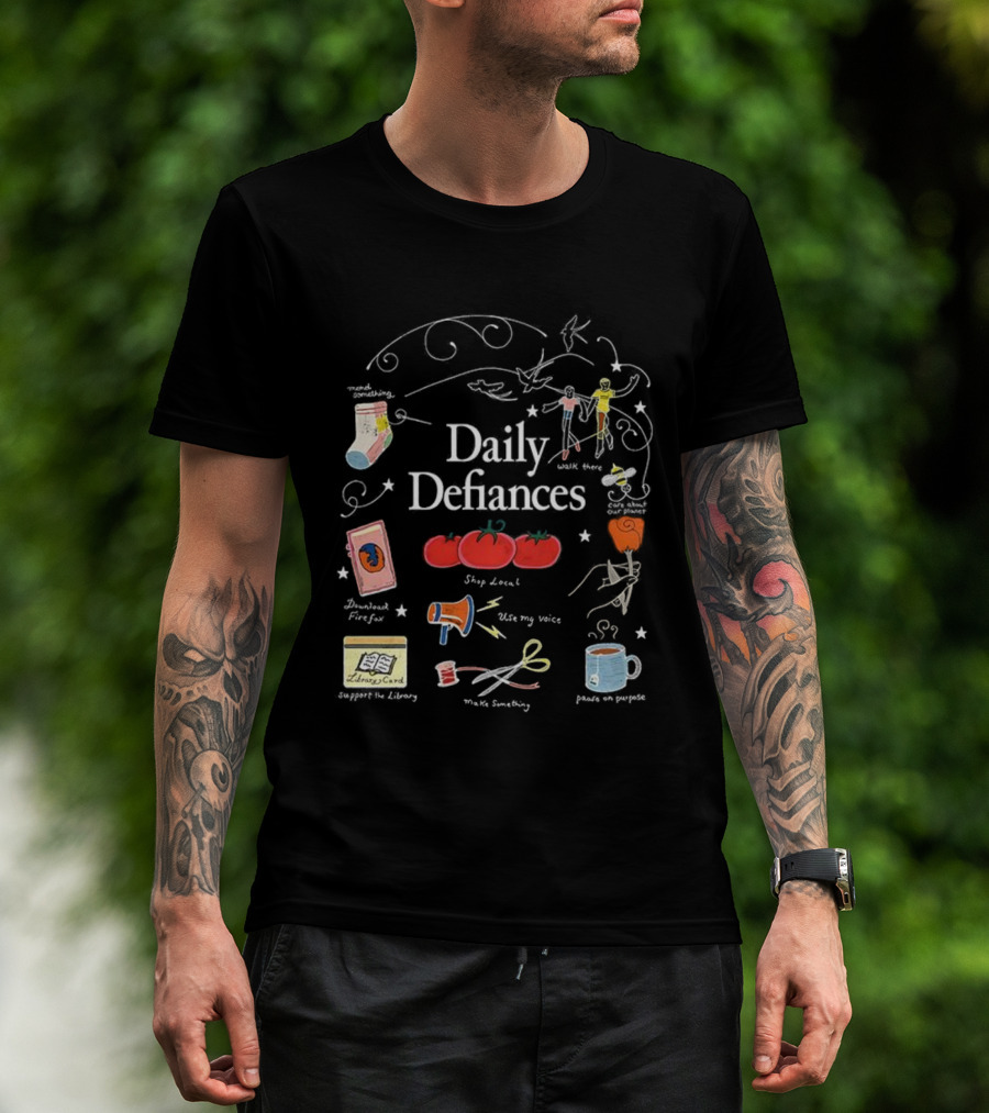 Daily Defiances Aesthetic Tomatos Manifest Skipped Laundry Protest Pajamas Make My Voice Stand Out T-Shirt