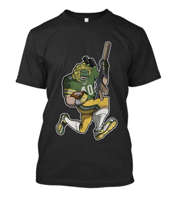 Jordan Love Green Bay Packers Football Soldier Armed Kneeling Illustration T-Shirt