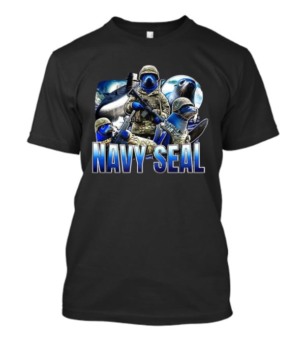 Navy Seal Funny Soldier Parody With Armed Seals In Military Uniforms T-Shirt