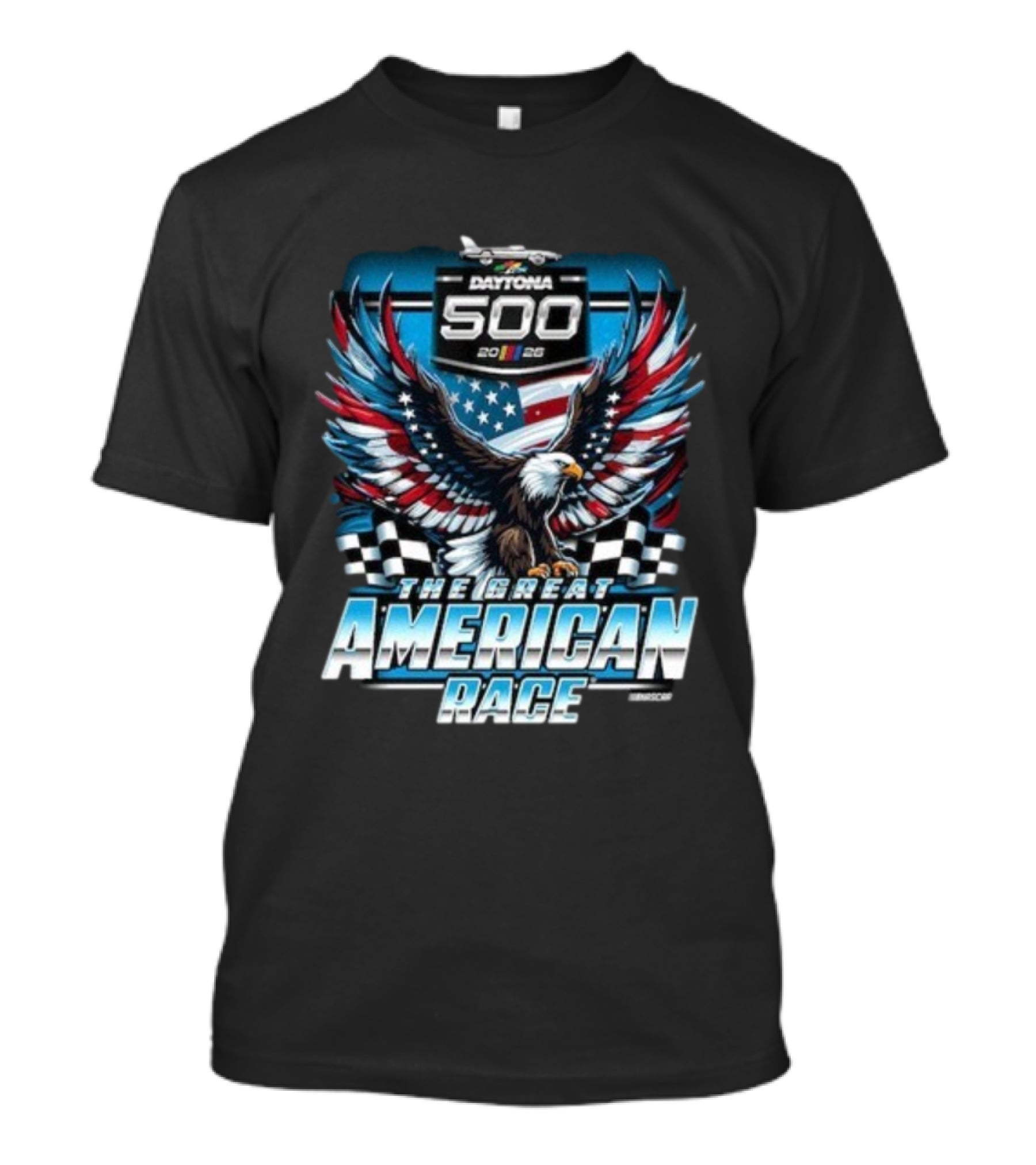 Daytona 500 2026 The Great American Race Eagle Checkered Flag Sports NASCAR T-Shirt