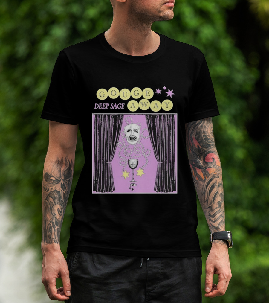Gouge Away Deep Sage Mask Chalice Stars Curtain T-Shirt