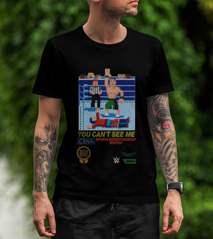 John Cena 8-Bit You Can't See Me Wrestling Retro T-Shirt