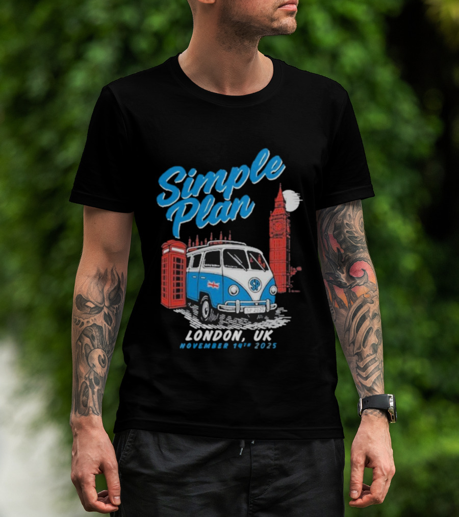 Simple Plan London UK November 14th 2025 Van Big Ben T-Shirt