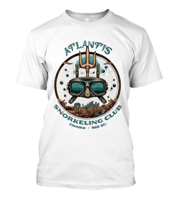 Atlantis Snorkeling Club 960 BC Trident Dive Mask Ocean Bubbles Coral T-Shirt