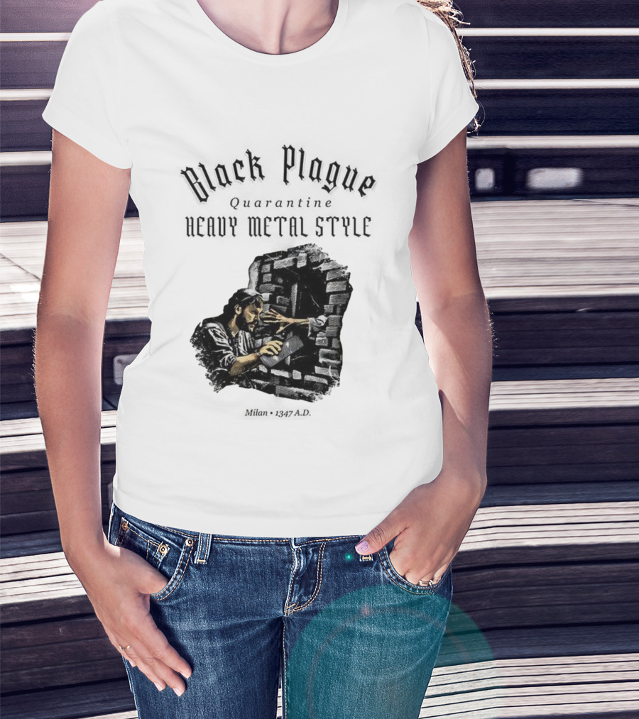 Black Plague Quarantine Milan 1347 AD Heavy Metal Style T-Shirt