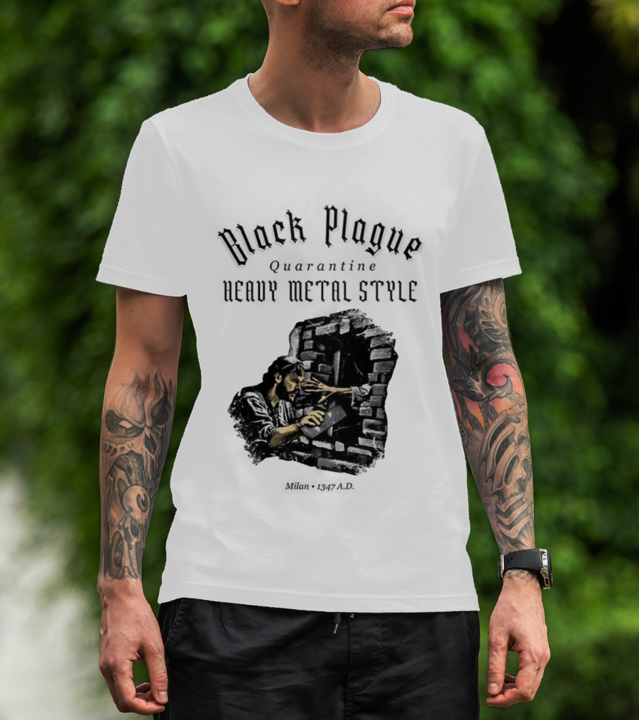 Black Plague Quarantine Milan 1347 AD Heavy Metal Style T-Shirt