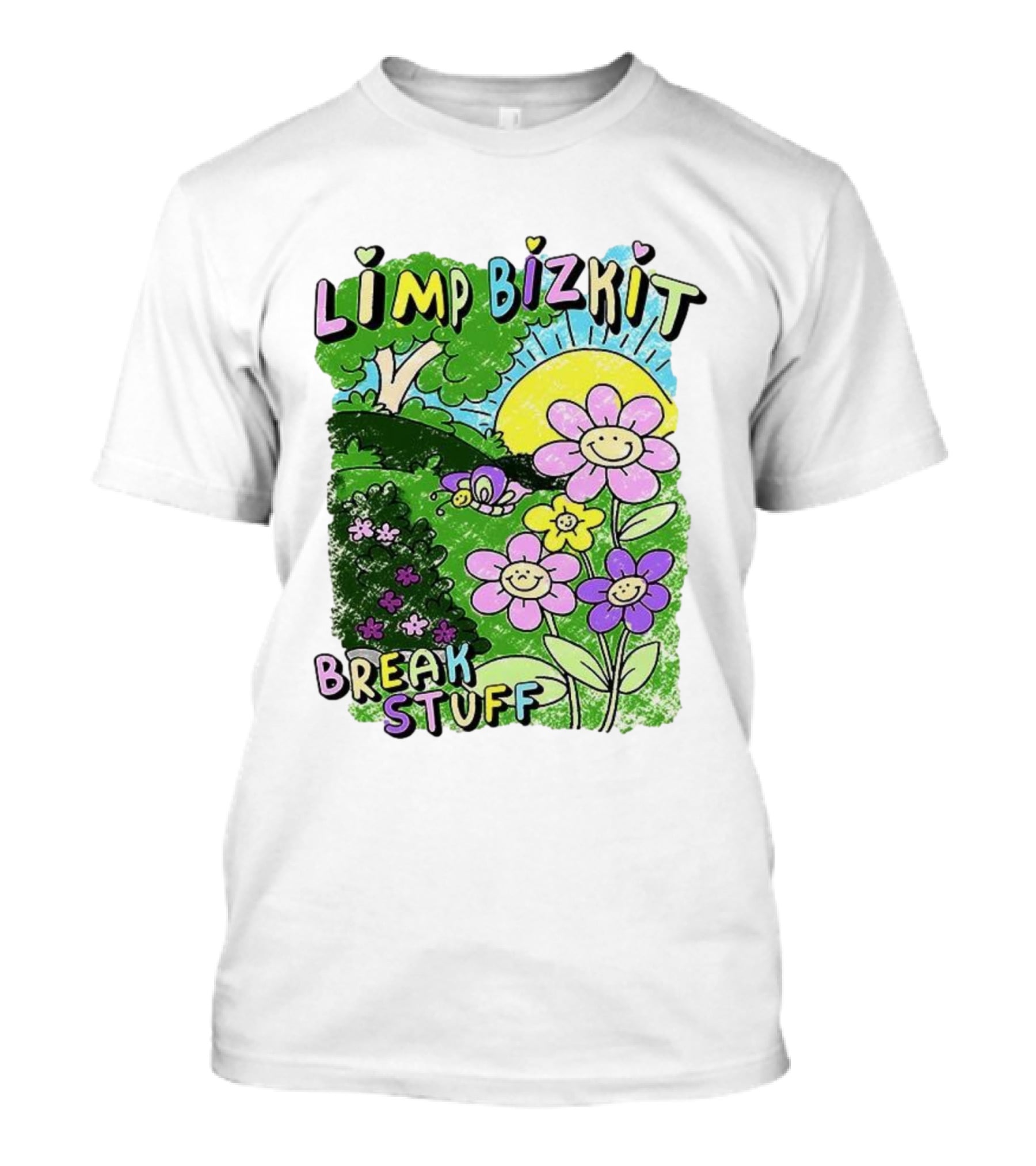 Limp Bizkit Break Stuff Flower Sun Tree Hand Drawn Paintings T-Shirt
