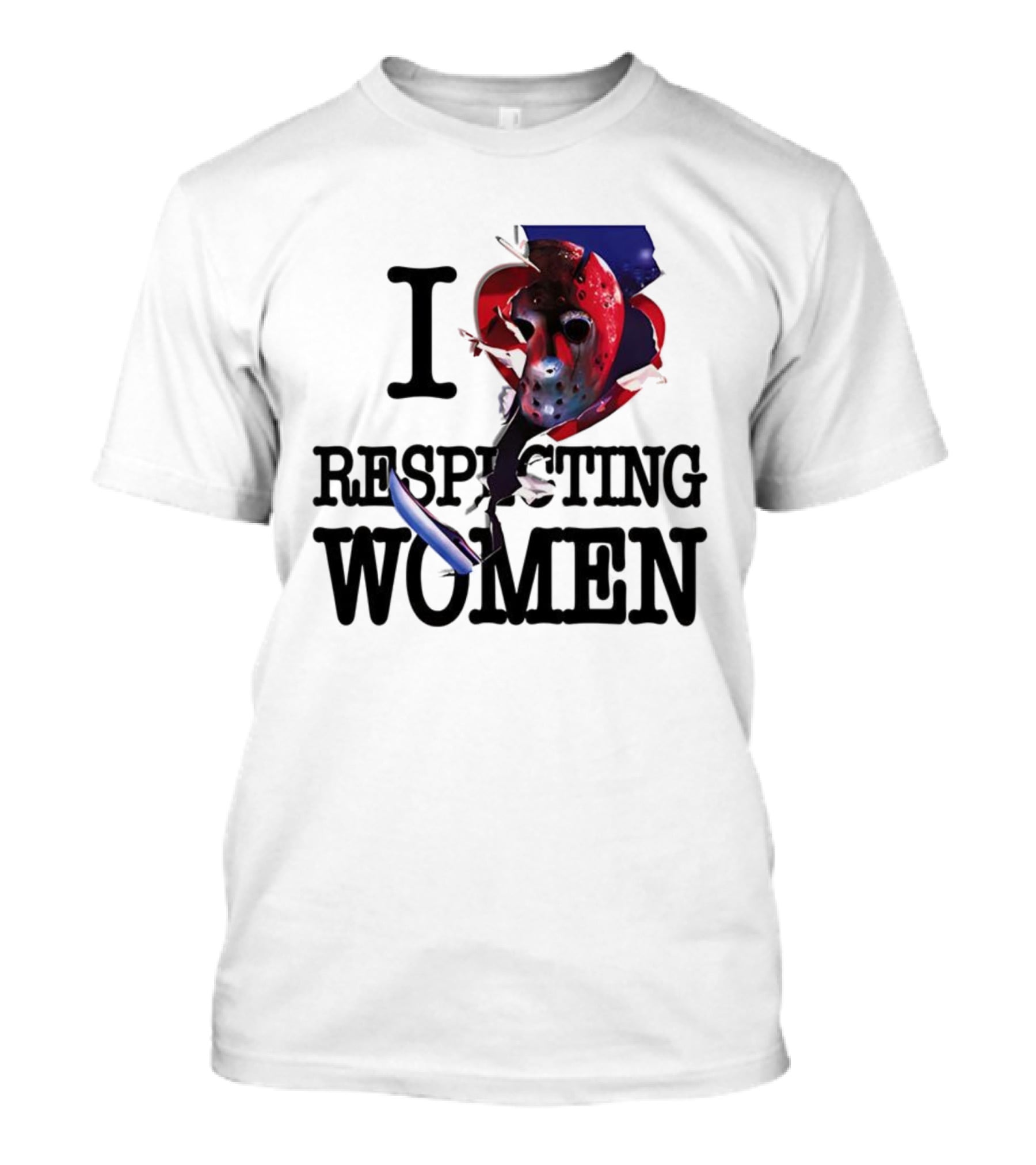 Jason Voorhees I Love Respecting Women Mask Knife T-Shirt