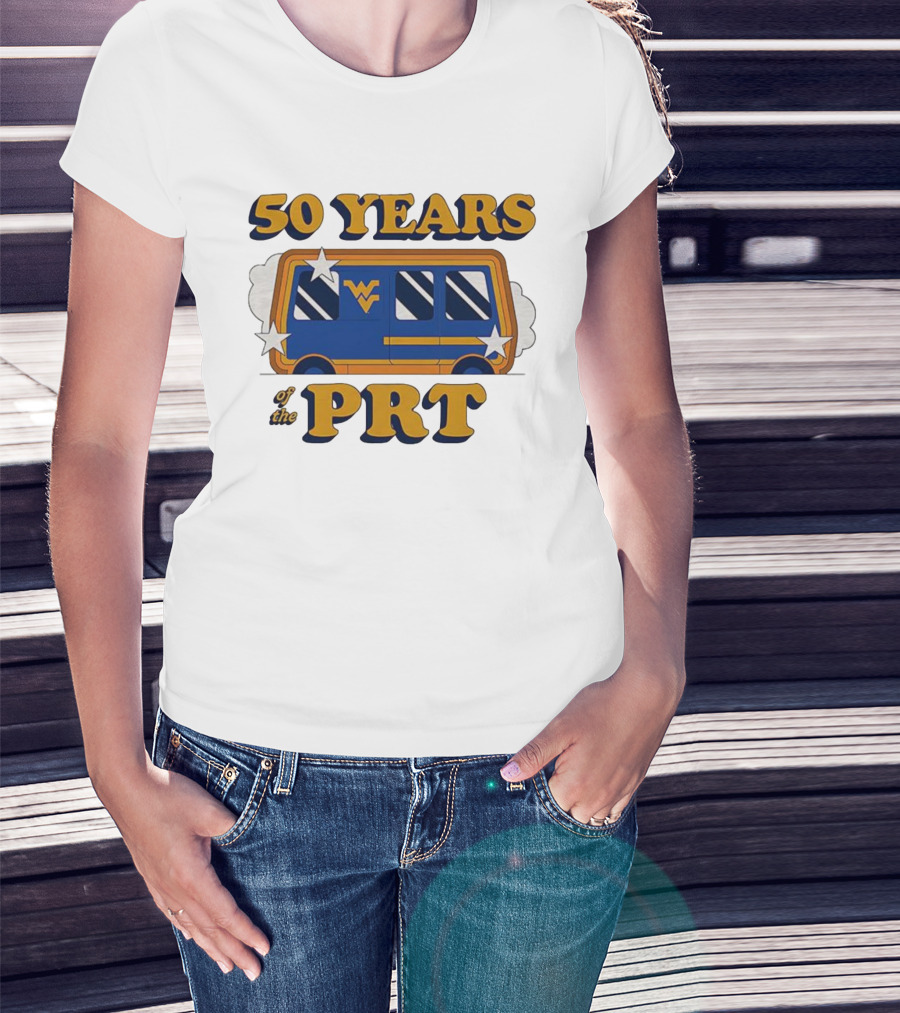 West Virginia 50 Years Of The PRT Celebration With Iconic WV Transit Design T-Shirt