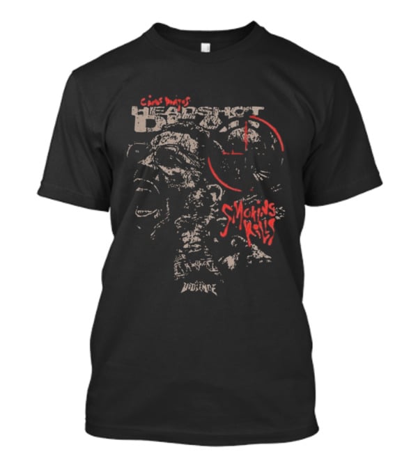 Carlos Prates Headshot Smoking Kills Full Violence Mood Red Markings T-Shirt