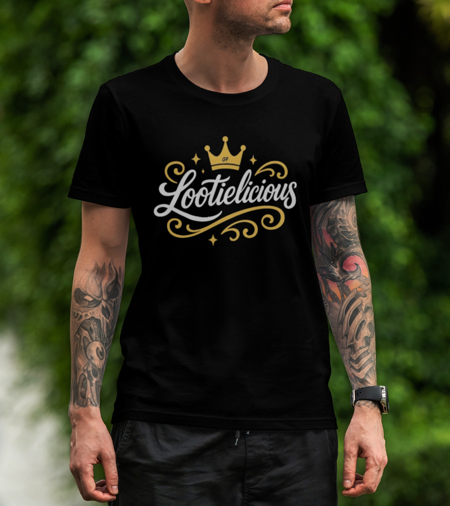 Lootielicious G9 Crown Icon Golden Swirls T-Shirt