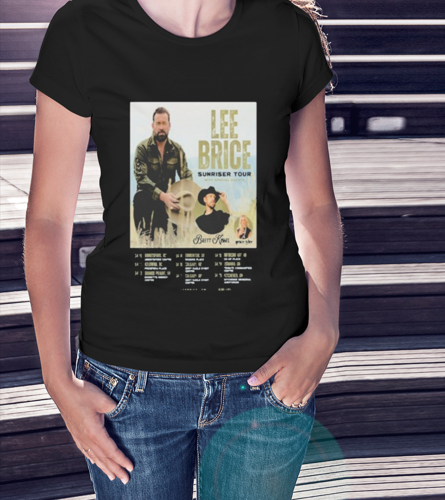 Lee Brice Sunriser Tour 2026 With Brett Kissel And Tenille Arts T-Shirt