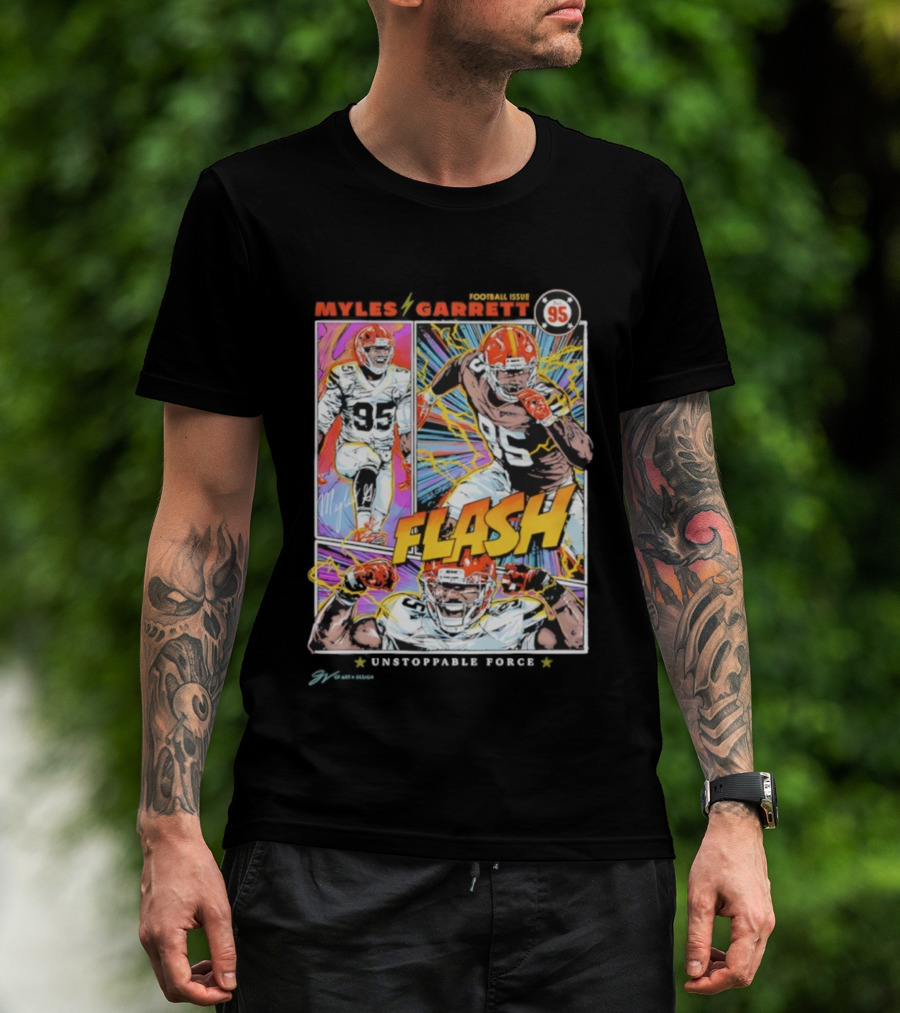Myles Garrett 95 Flash Unstoppable Force T-Shirt