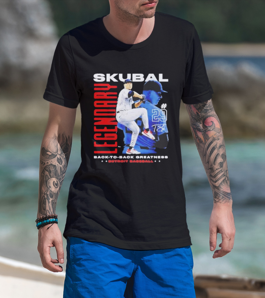 Skubal Legendary Back-To-Back Greatness Detroit Baseball #29 T-Shirt