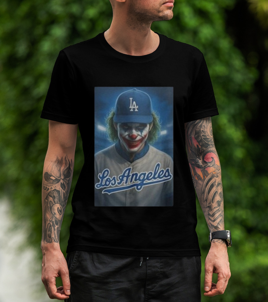 Los Angeles Dodgers Joker Clown LA Baseball Fan Art T-Shirt
