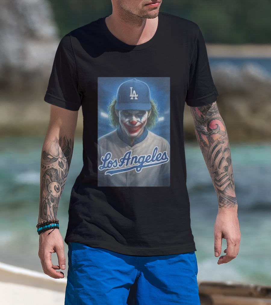 Los Angeles Dodgers Joker Clown LA Baseball Fan Art T-Shirt