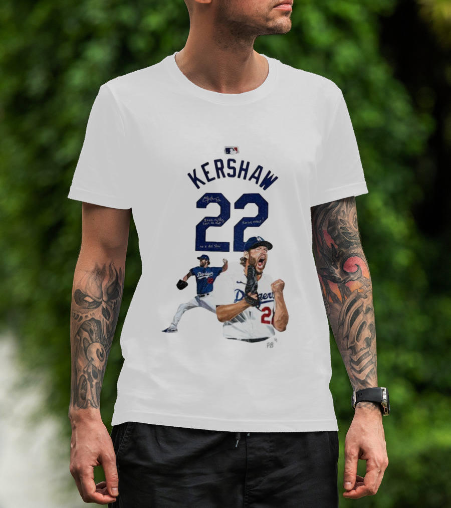 Kershaw 22 Los Angeles Dodgers MLB Signature Series MVP World Series Icon 2025 T-Shirt